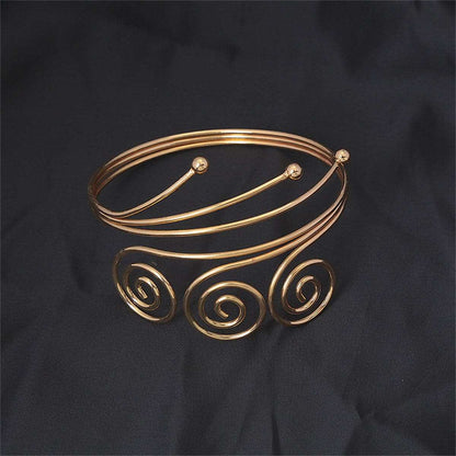 Goldtone Trip-Swirl Arm Cuff