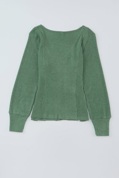 Threaded Pear Harper U Textured Long Sleeve Top