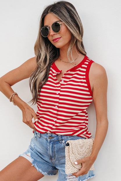 Threaded Pear Monica Ribbed Knit Tank Top