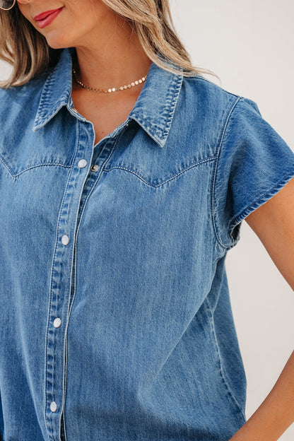 Threaded Pear Keyla Ruffled Short Sleeve Shirt