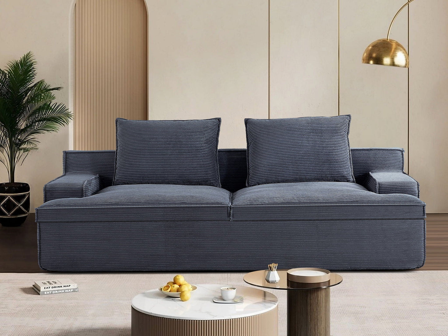 Nimbus - Oversized Full Foam 4 Seater Couch for Living Room Upholstered in Soft, Wide Armrests