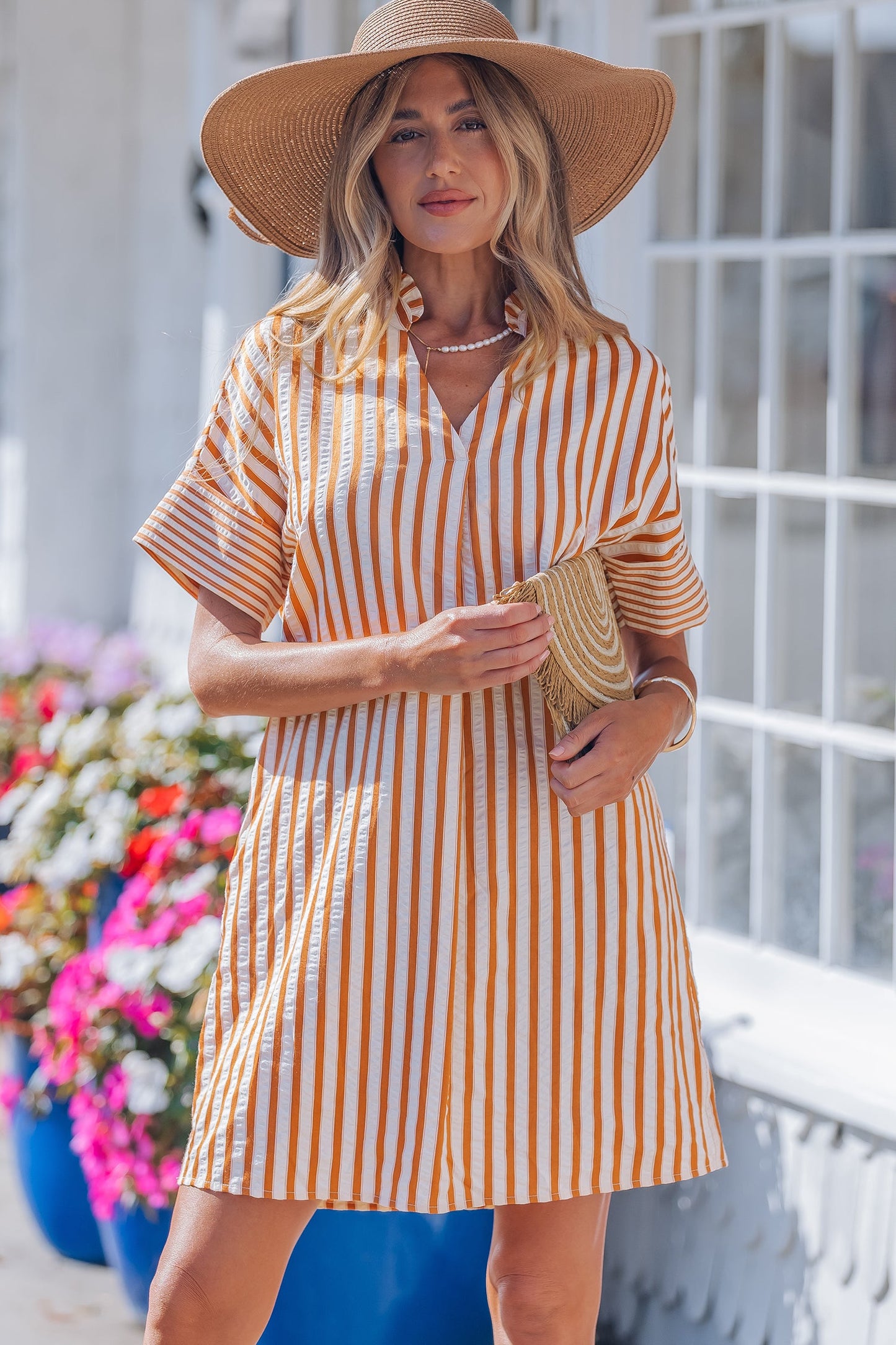 Threaded Pear Darcy Cuffs Shift Mini Dress