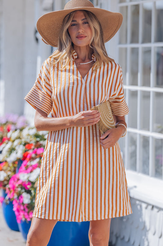 Threaded Pear Darcy Cuffs Shift Mini Dress