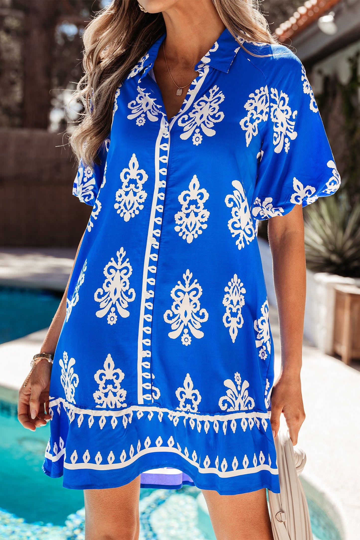 Threaded Pear Halle Puff Sleeve Mini Dress