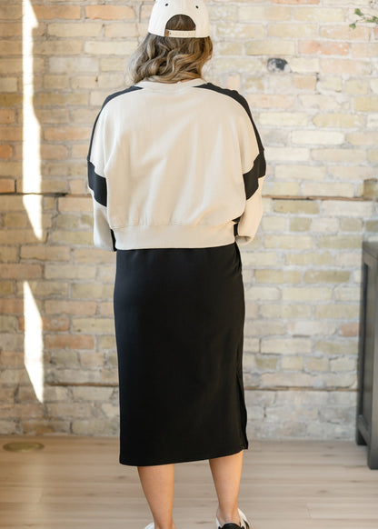 Abbie Mesh Detail Knit Midi Skirt