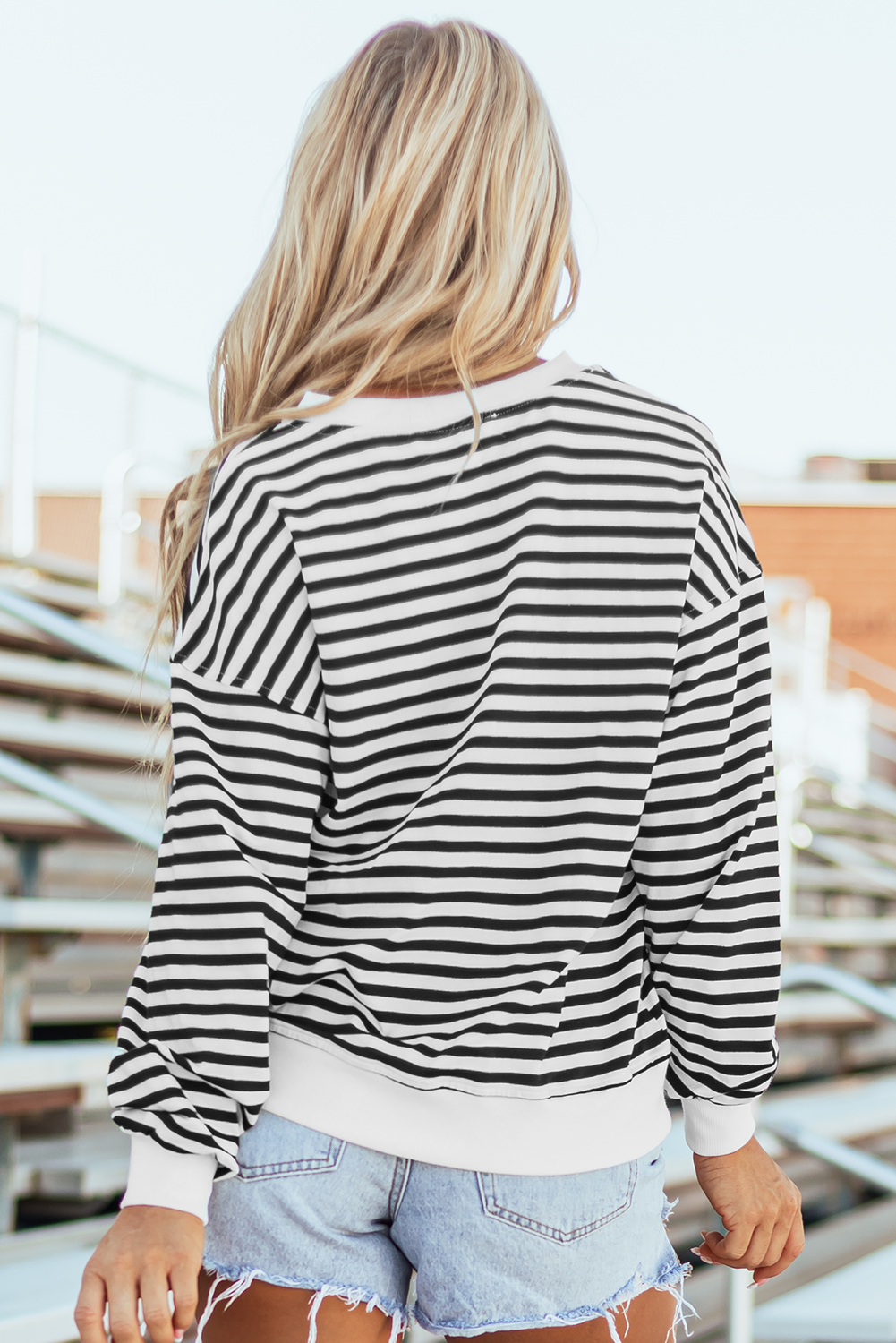 Threaded Pear Amara Stripe Oversized Sweatshirt