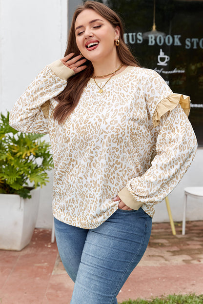 Threaded Pear Elizabeth Ruffled arm Sweatshirt