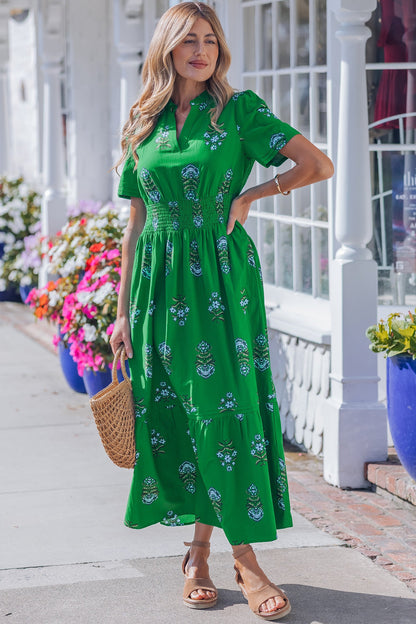 Threaded Pear Davina Ruffle Hem Maxi Dress