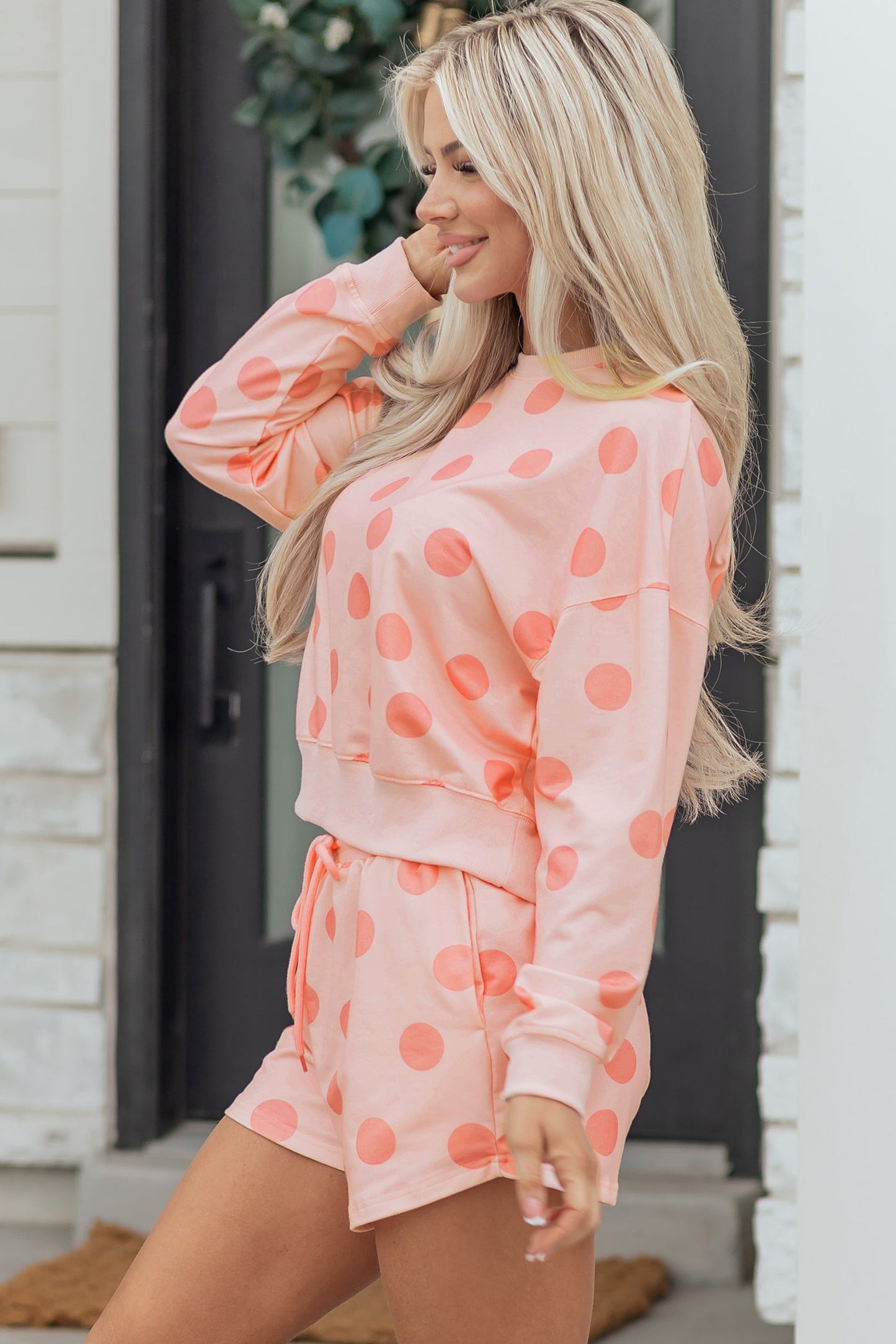 Aadhya Shoulder Pullover Drawstring Shorts - Pink / L - 12/14