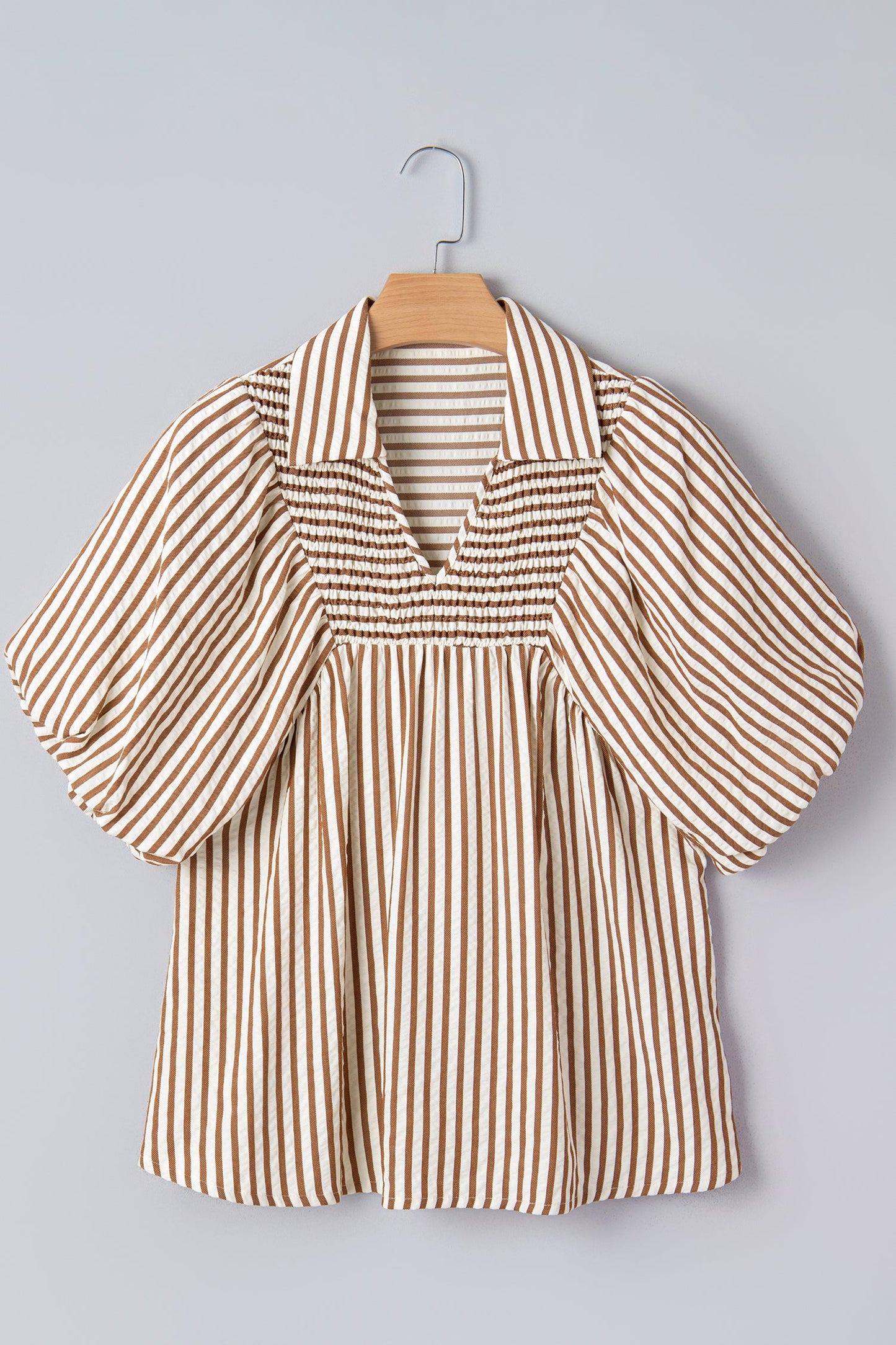 Threaded Pear Lina Short Puff Sleeve Blouse