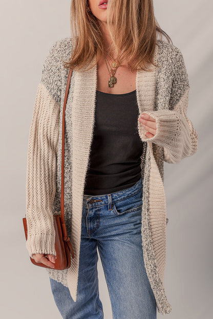 Threaded Pear Sarah Side Pockets Open Front Cardigan