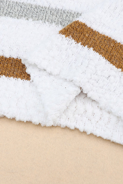 Cora Striped Popcorn Knit Sweater - Threaded Pear