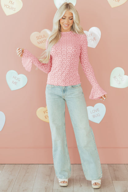 Threaded Pear Emily Sleeve Mock Fitted Top