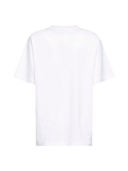 White Cotton Jersey Printed T-Shirt
