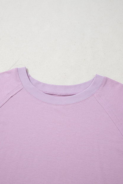 Threaded Pear Phalaenopsis Flower Patch Colorblock Plus Size Pullover Top