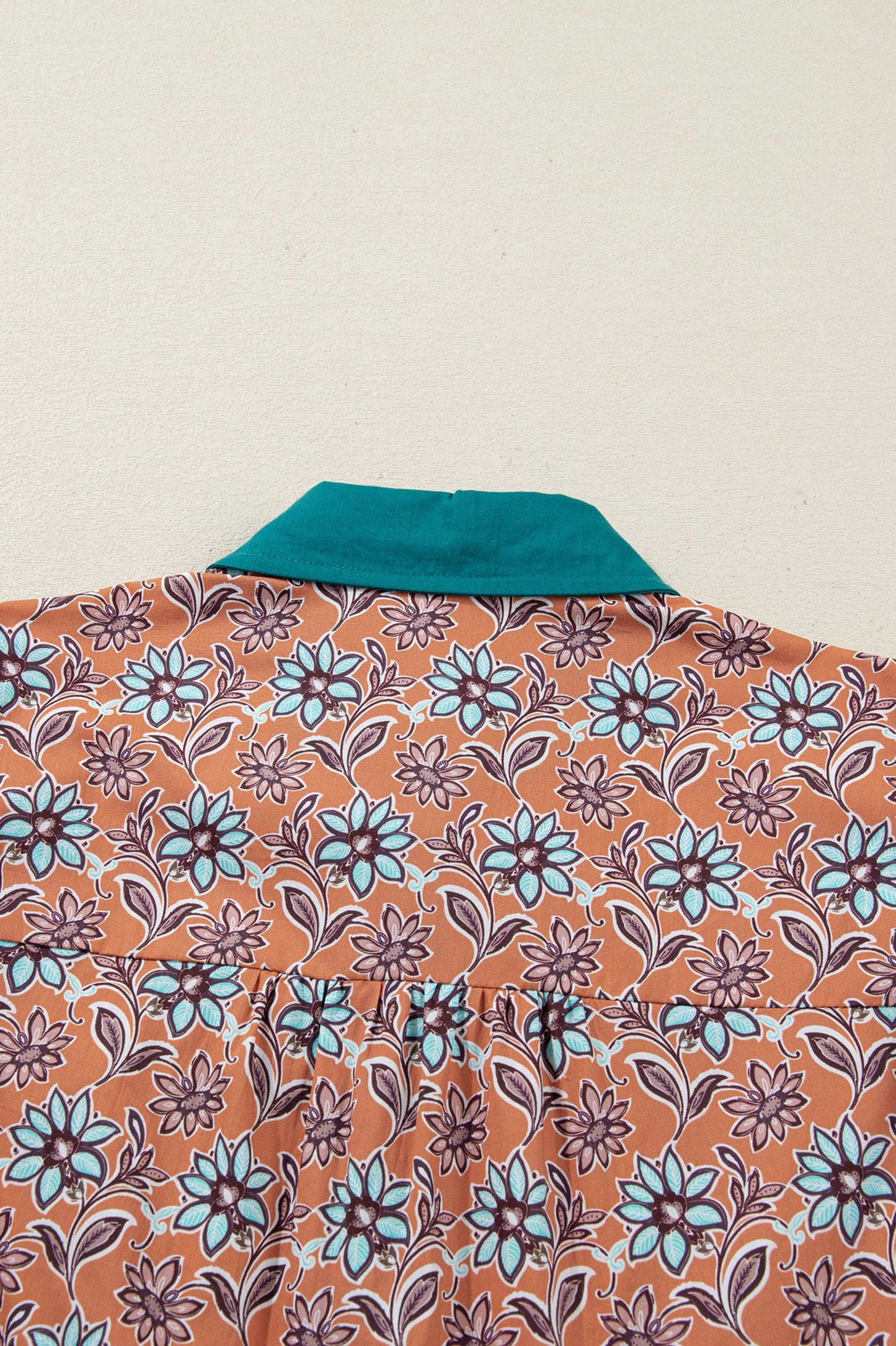 Threaded Pear Alia Floral Contrast Collared Shirt