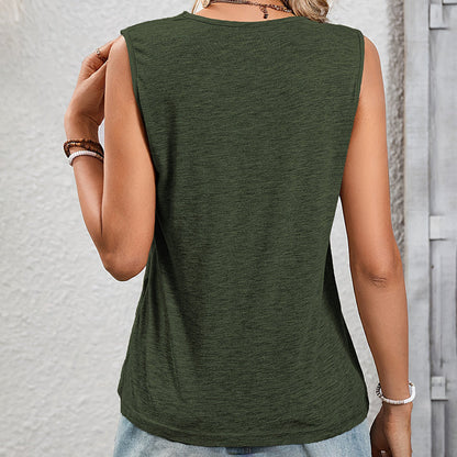 V-Neck Top for Women – Casual Loose-Fit Summer Blouse