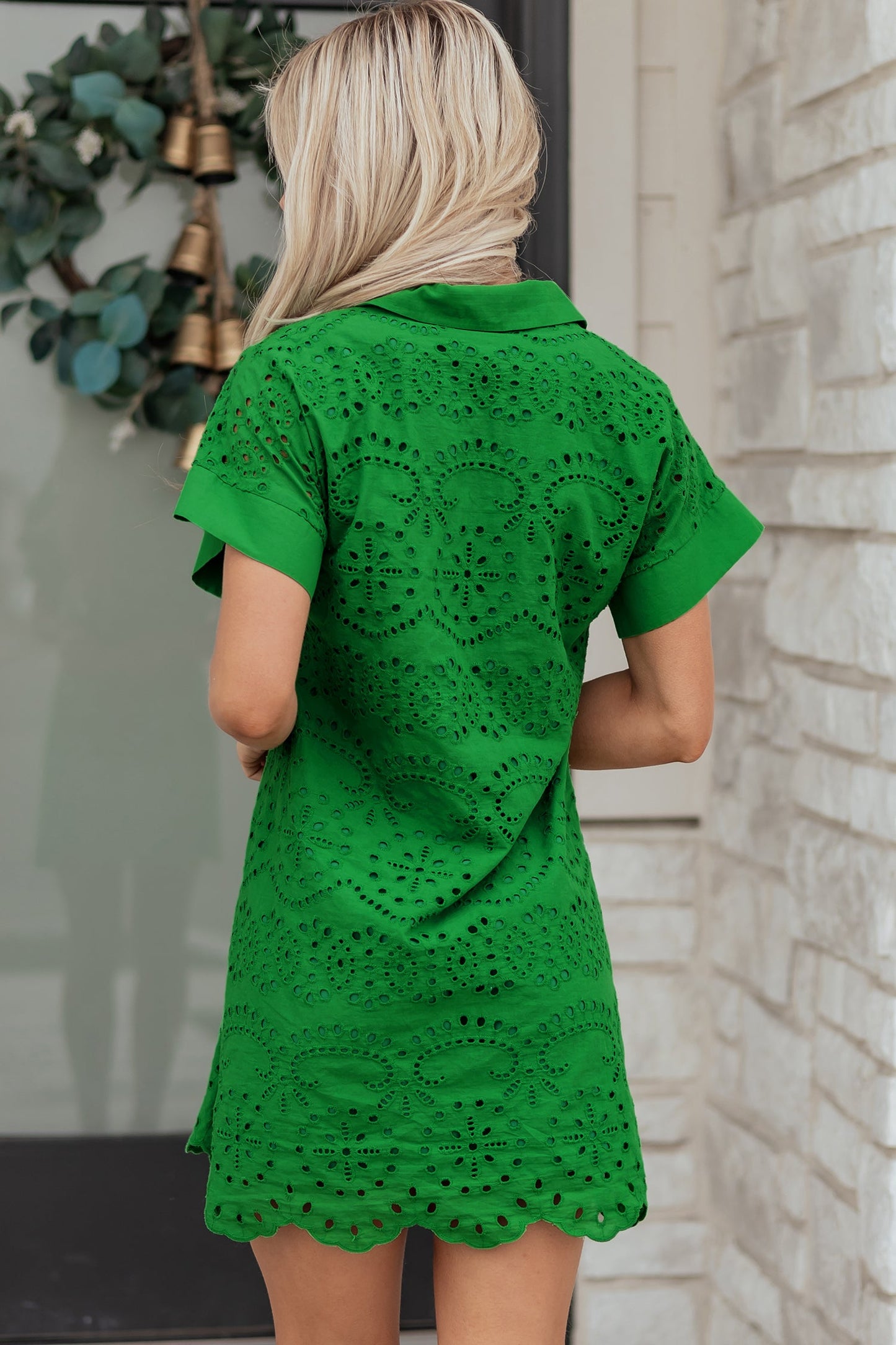 Threaded Pear Celine Eyelet Embroidered T Shirt