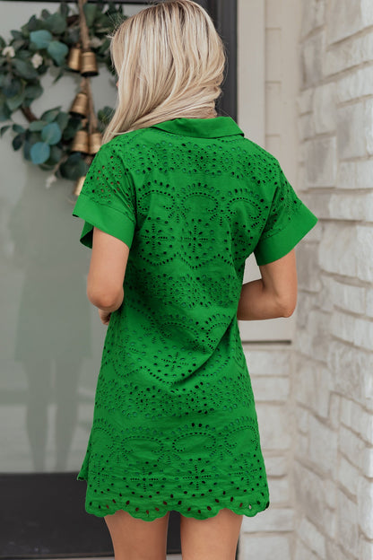 Threaded Pear Celine Eyelet Embroidered T Shirt
