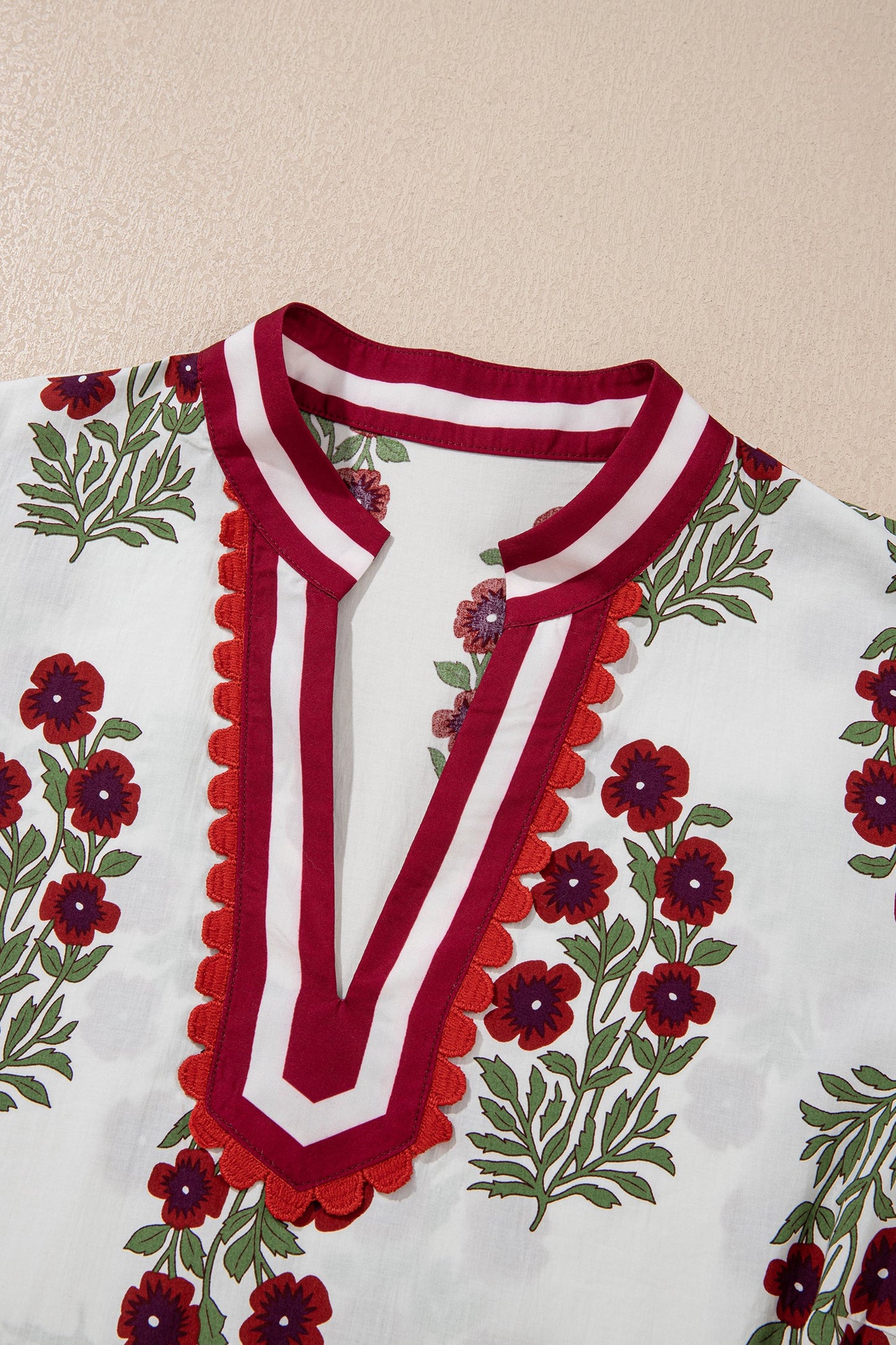 Threaded Pear Katherine Short Sleeve Cotton PLUS Blouse