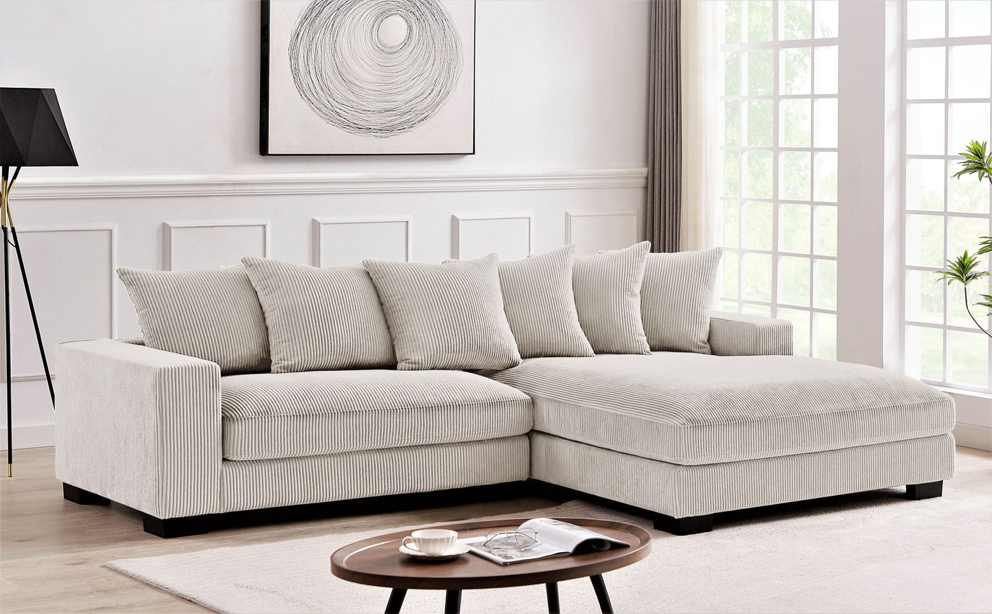Luxe - Oversized 2 Piece Sectional Couches for Living Room, L Shaped Sofa With Chaise