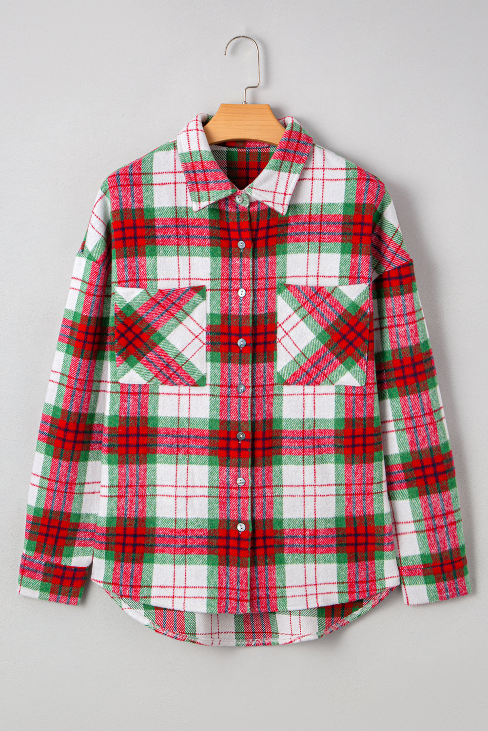 Threaded Pear Dream Plaid Casual Flannel Shacket