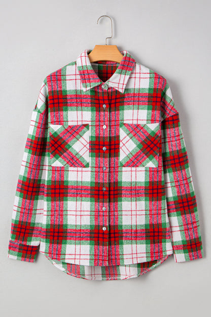 Threaded Pear Dream Plaid Casual Flannel Shacket