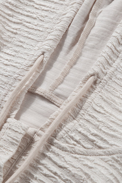Threaded Pear Madison Textured Drawstring Henley Hoodie