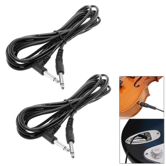 Prime Goods 2 PACK 10FT Electric Patch Cord Guitar Amplifier Amp Cable Right Angle 90 Degree - Black