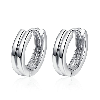 Silvertone Layered Huggie Earrings