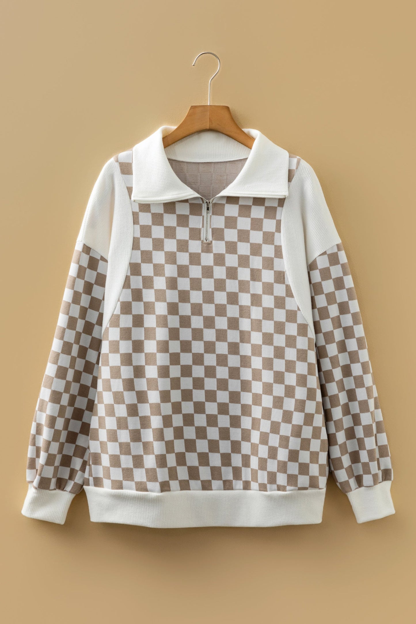 Threaded Pear Rosalia Ribbed Patchwork Loose Sweatshirt