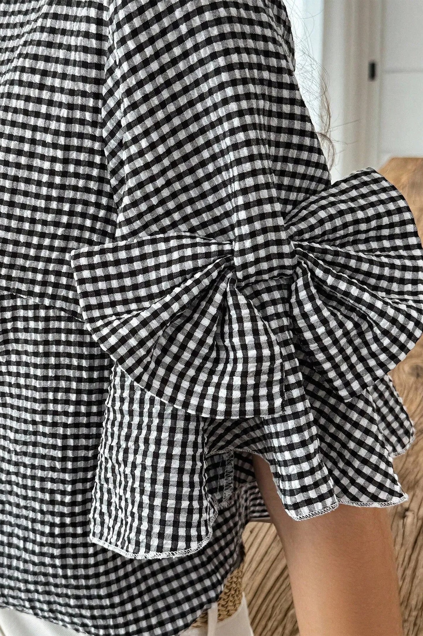 Threaded Pear Carolina Ruffled Half Sleeve Blouse