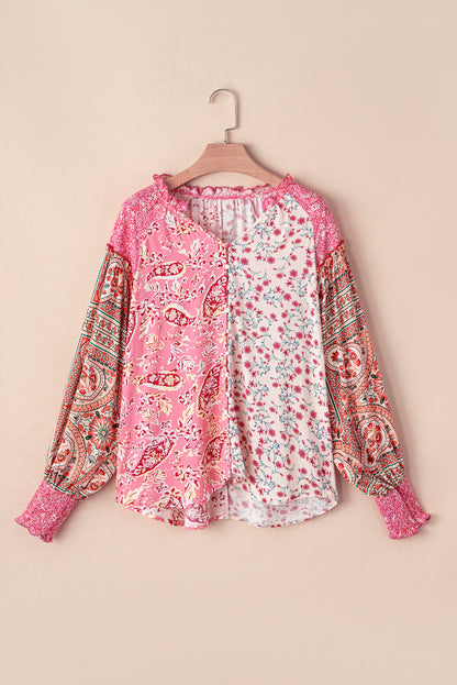 Threaded Pear Adalee Printed Puff Sleeve Shirt