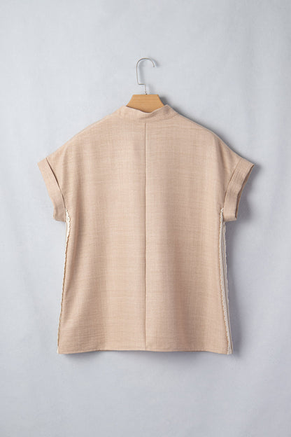Threaded Pear Jessica Rolled Short Sleeve Blouse