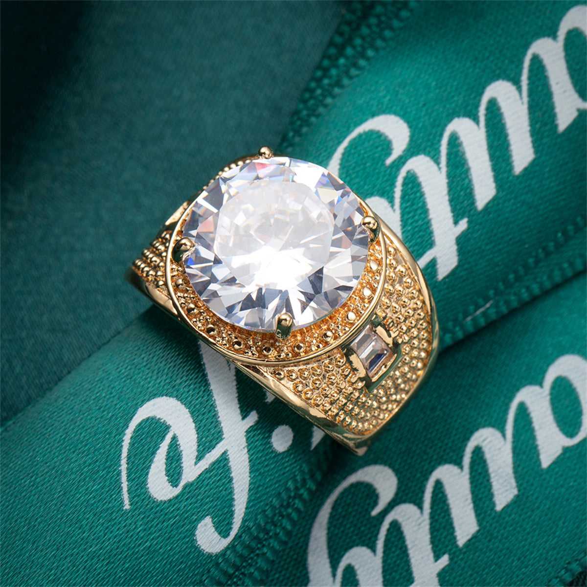 Crystal & Goldtone Wide Ring-3