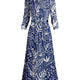 Blue & White Leaf Print