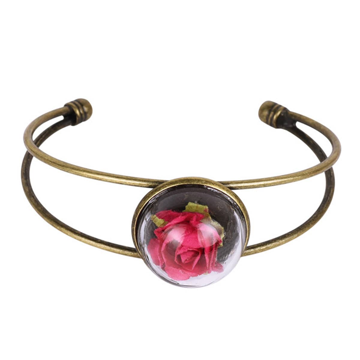 Rose Velvet Rose & Goldtone Cuff