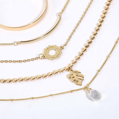 Crystal & Goldtone Station Bracelet & Cuff Set