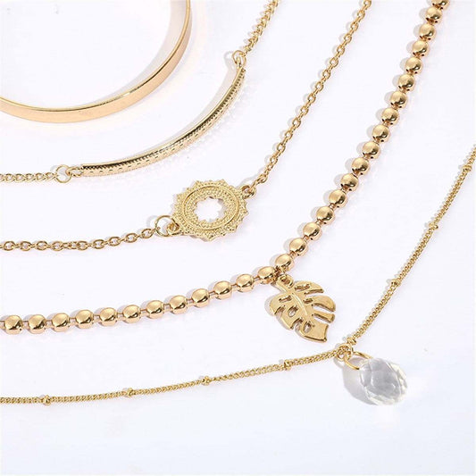 Crystal & Goldtone Station Bracelet & Cuff Set