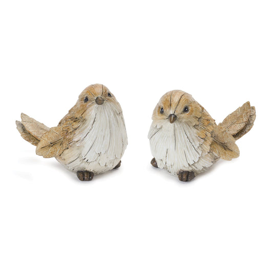 Melrose International Carved Leaf Bird Figurine (Set of 2)