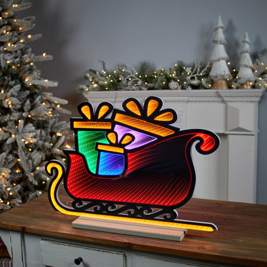 Melrose International Santa's Sleigh Ekkolight 24.5"L