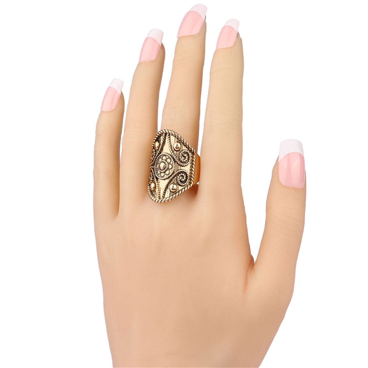 Goldtone Floral Ring