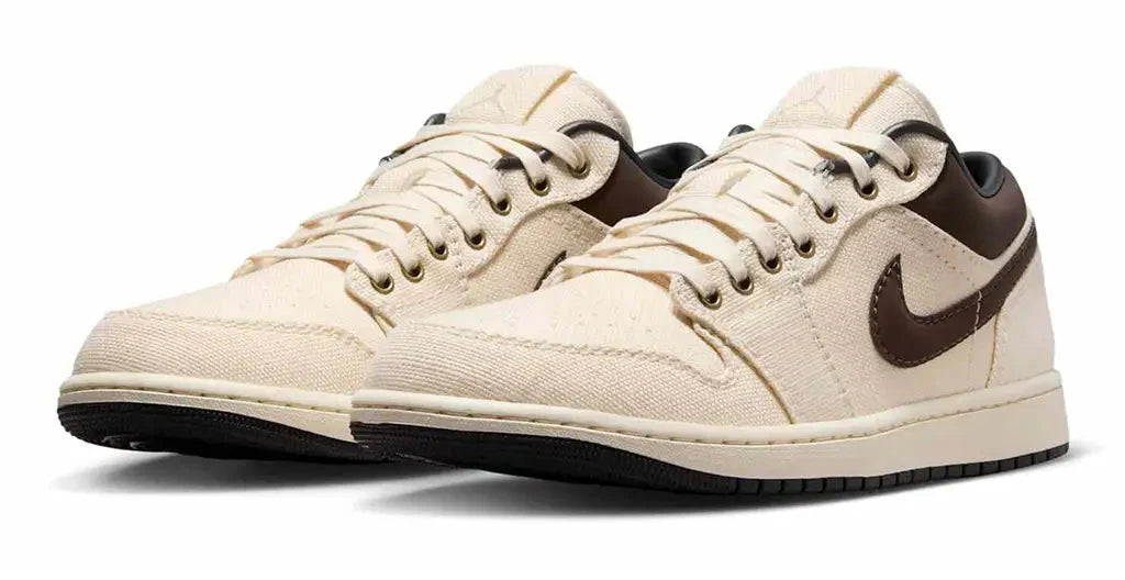 Men's Air Jordan Retro 1 Low Prm 'Pale Ivory Off Noir Baroque Brown'