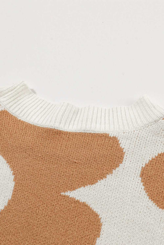 Threaded Pear Abigail Pattern Drop Shoulder Sweater