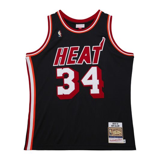 Men's Mitchell & Ness Dark Hwc Jersey Heat 2013 Ray Allen