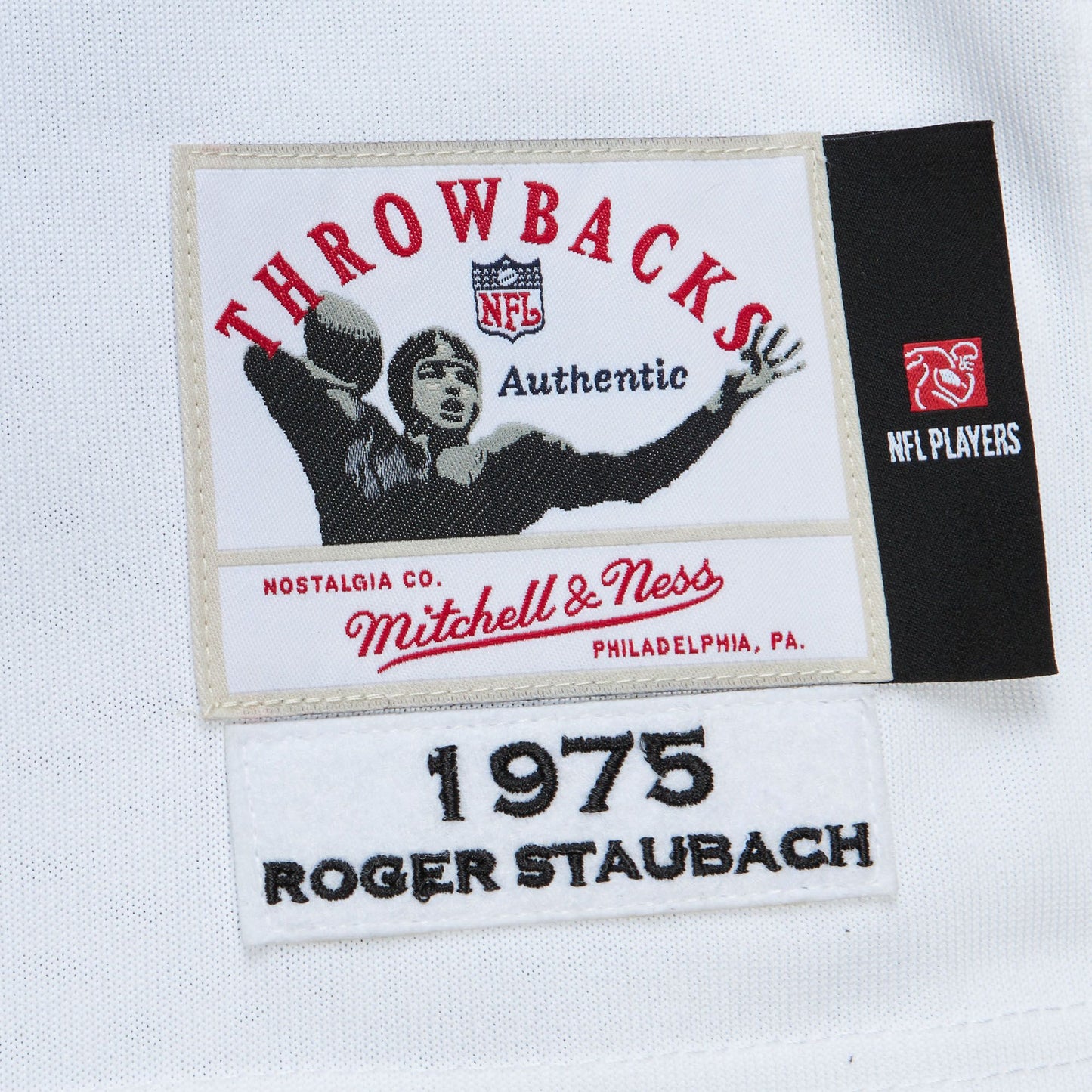 Men's Mitchell & Ness NFL White Jersey Cowboys 1975 Roger Staubach