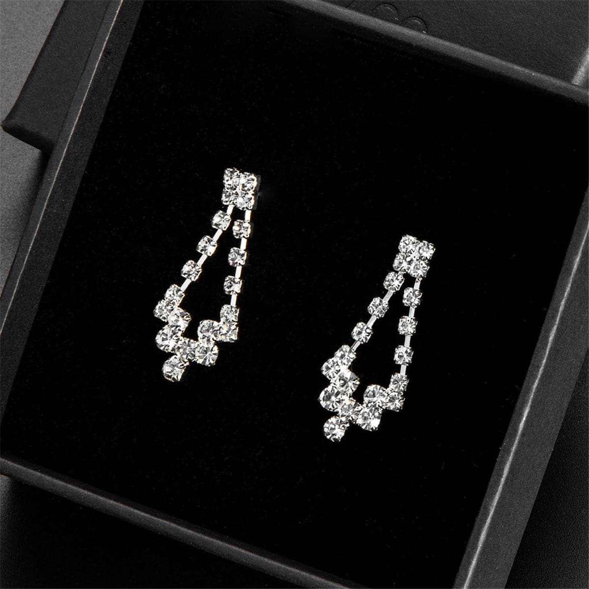 Cubic Zirconia & Silvertone Necklace Set