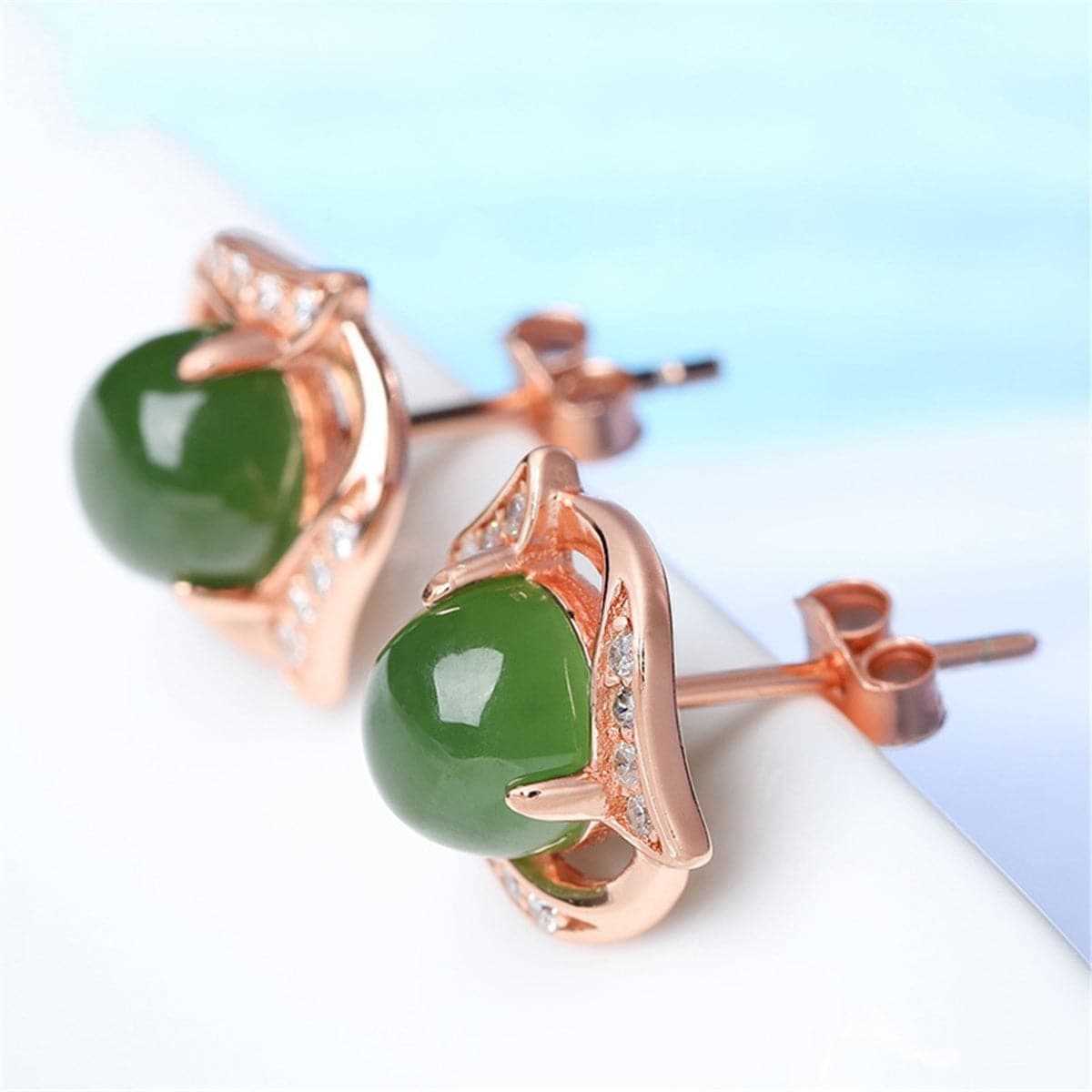 Jade & Rose Goldtone Halo Ribbon Botany Stud Earrings