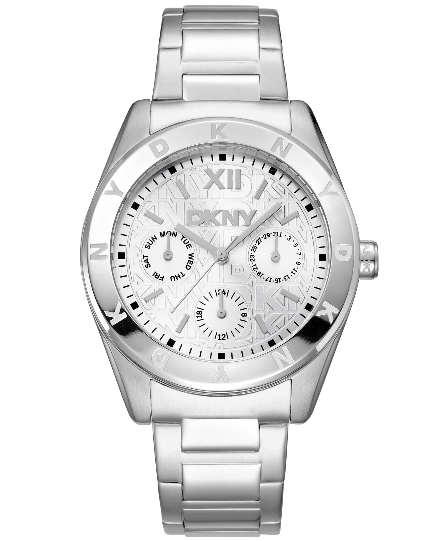 Dkny Women Watch, Silver Color Case, Silver Dial, Stainless Steel Metal Bracelet, Multi-Function, 5 Atm-3