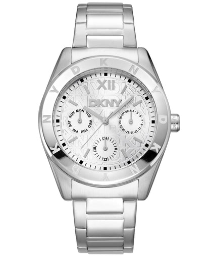 Dkny Women Watch, Silver Color Case, Silver Dial, Stainless Steel Metal Bracelet, Multi-Function, 5 Atm-3